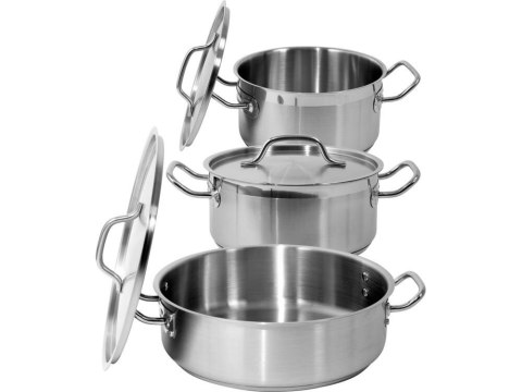 Garnek niski z pokrywką ze stali nierdzewnej 32x16cm 12,9l Garnek niski z pokrywką ze stali nierdzewnej 32x16cm 12,9l