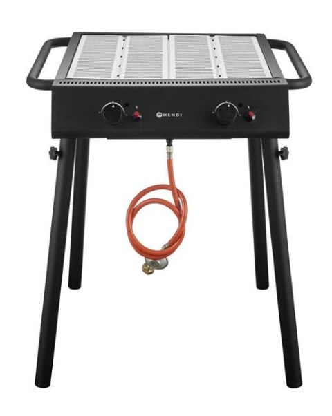 Xantos Black Grill gazowy, HENDI, czarny, 9,5kW, 770x710x(H)870mm