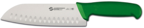 Ambrogio Sanelli Supra Colore, nóż Santoku, ze żłobieniami, ZIELONY