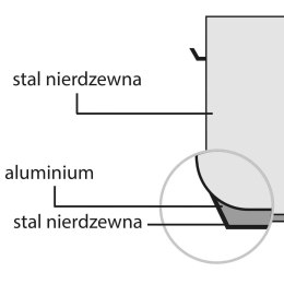 Garnek niski z pokrywką, stalowy, średnica: 240 mm, pojemność: 5 l