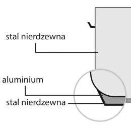 Garnek wysoki z pokrywką, stalowy, średnica: 200 mm, pojemność: 6.3 l